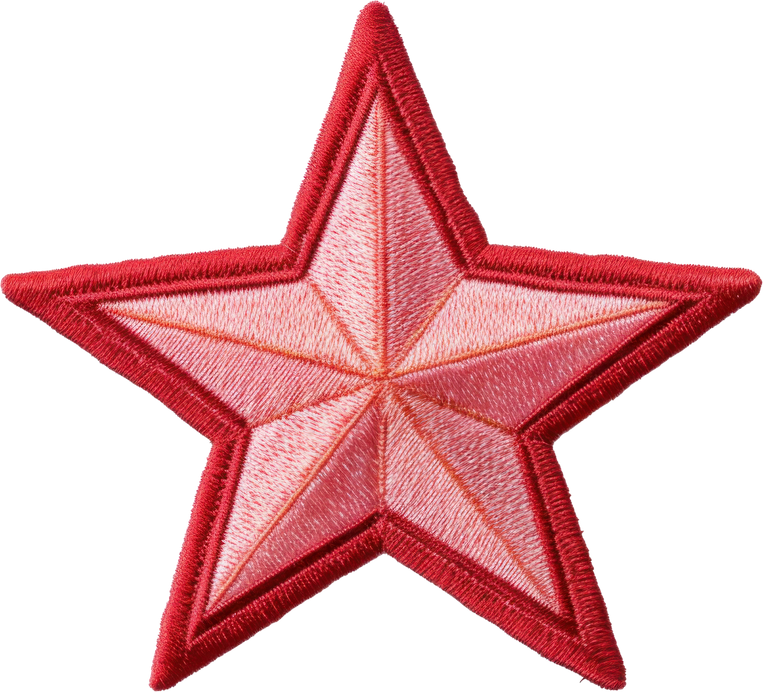 Star embroidery patch isolated.