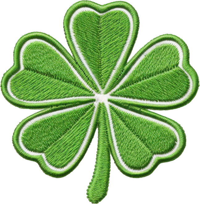 Shamrock embroidery patch isolated.